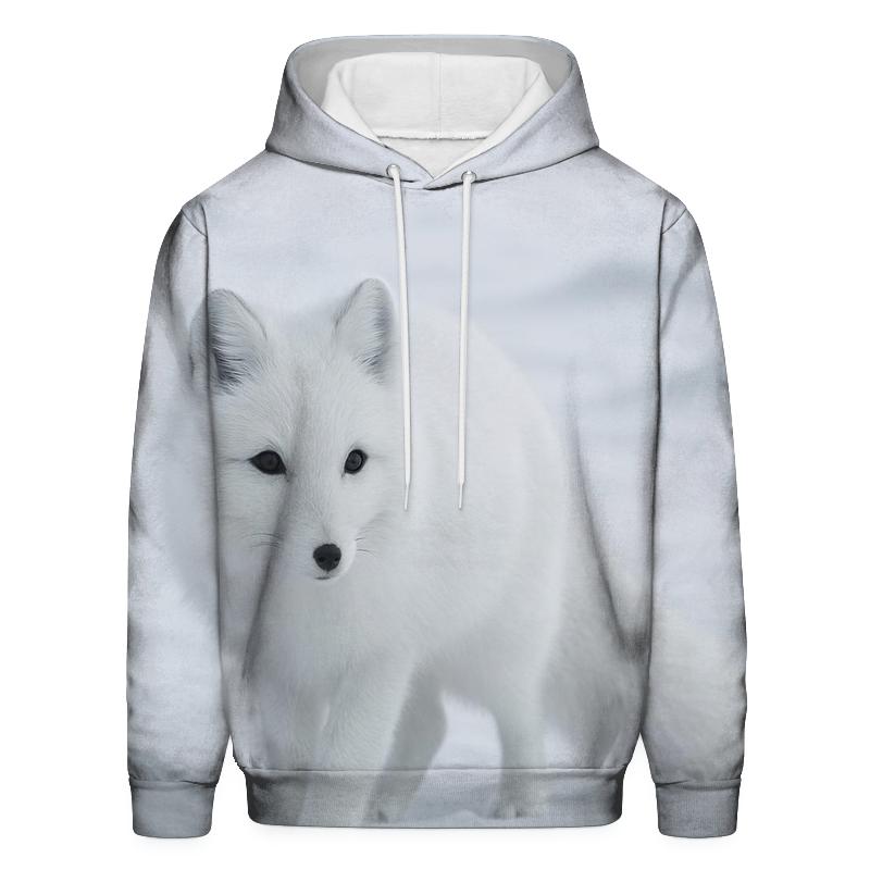 Tundra Stillness Arctic Fox pullover hoodies