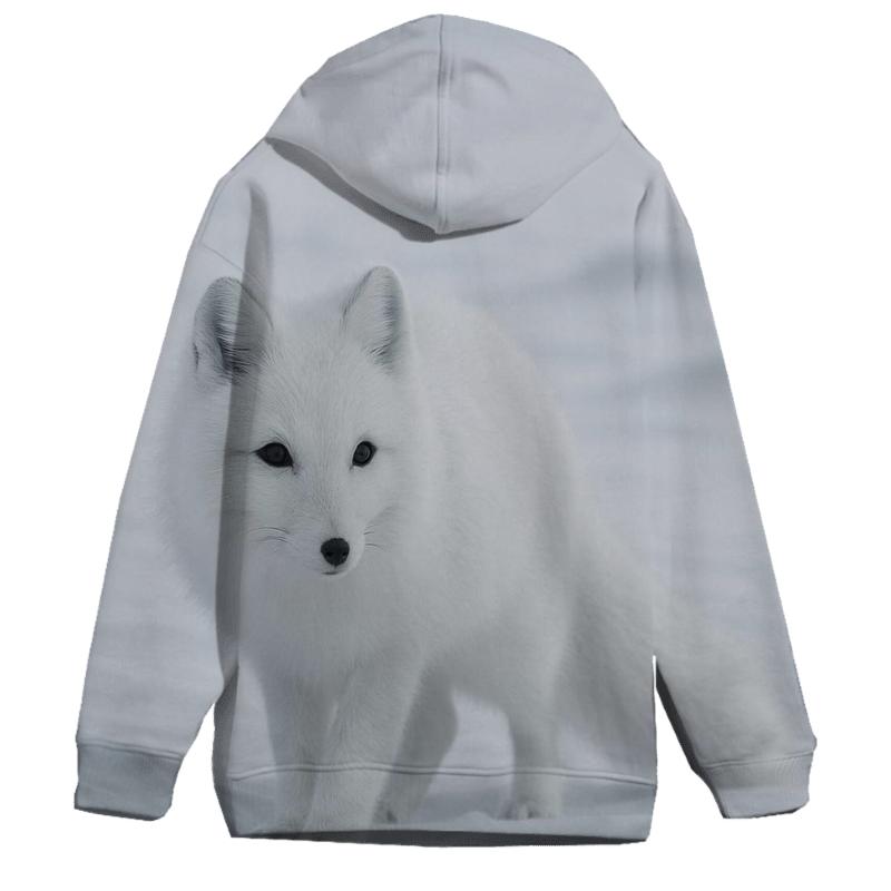 Tundra Stillness Arctic Fox pullover hoodies