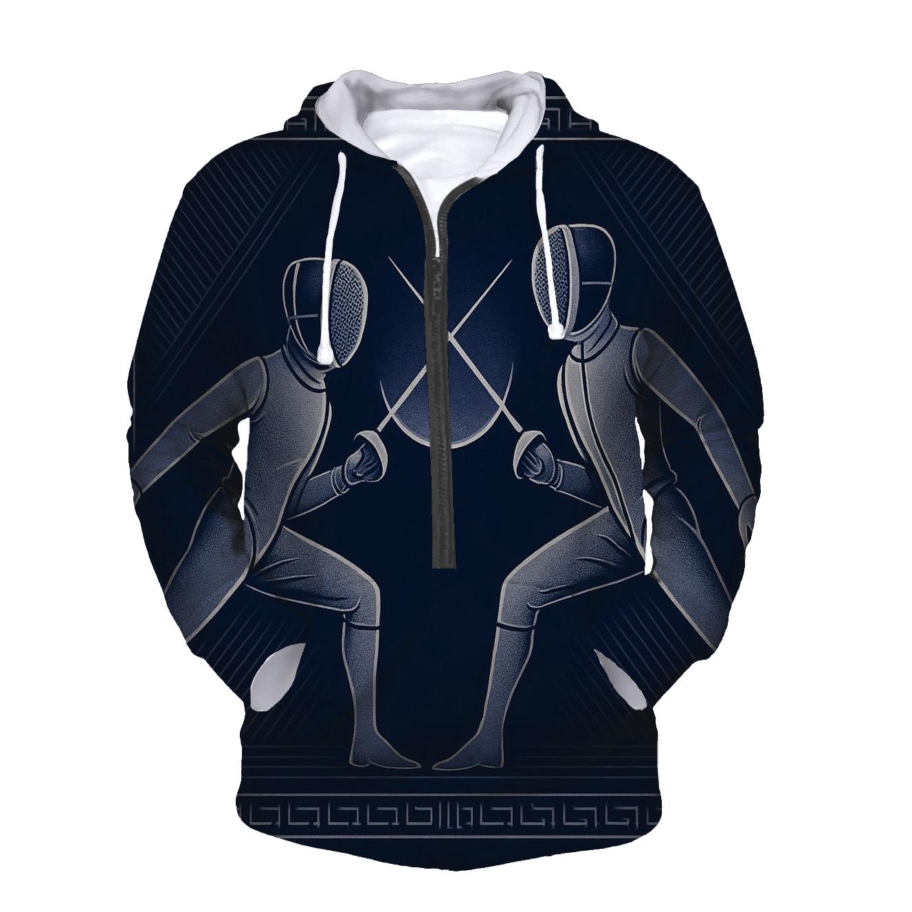 Fencing Moonlit Parry Lines custom hoodies