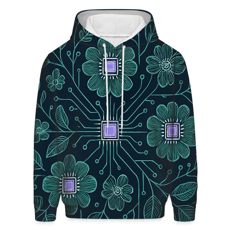 Midnight Botanical Circuit Garden zip-up hoodies