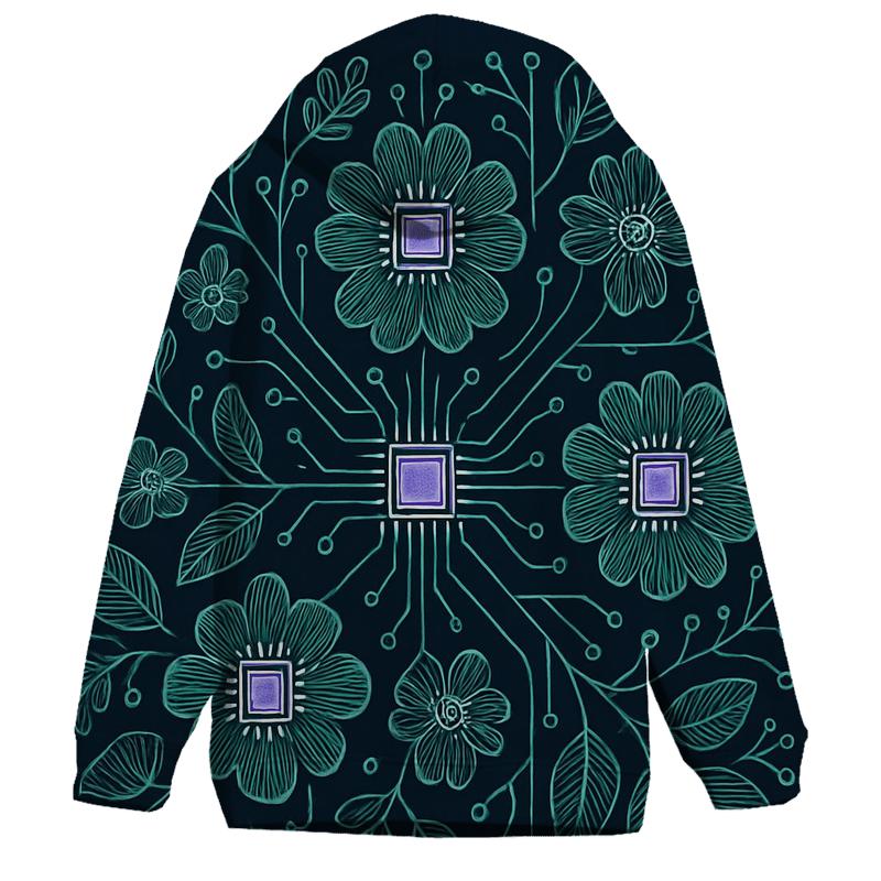 Midnight Botanical Circuit Garden zip-up hoodies