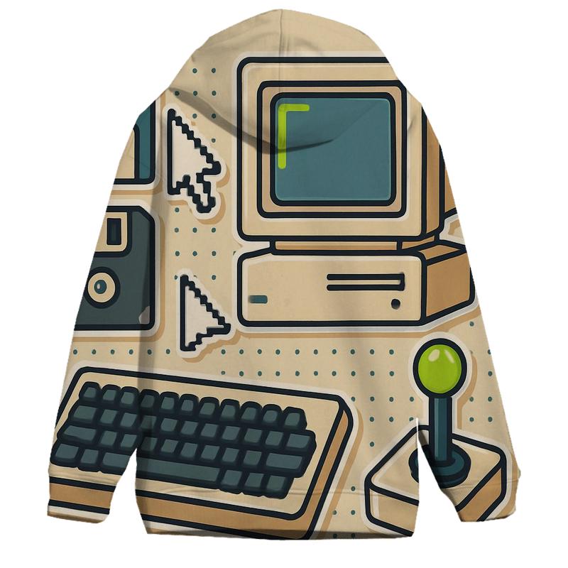 Retro Computer Desk Icons hoodie styles