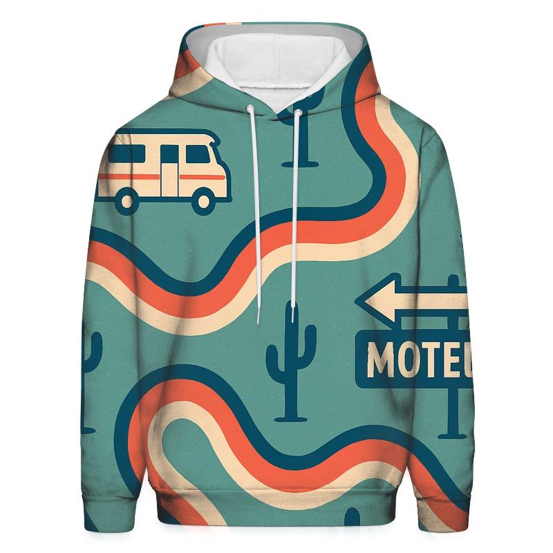 Groovy Road Trip Map Lines hoodie trends