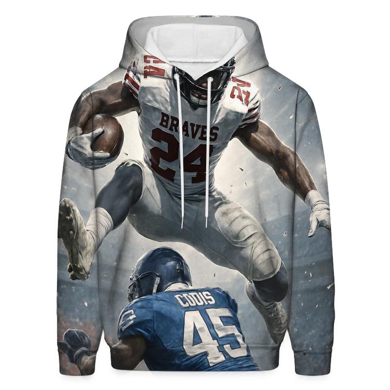 Frozen Time Hurdle Over The Linebacker pullover hoodies