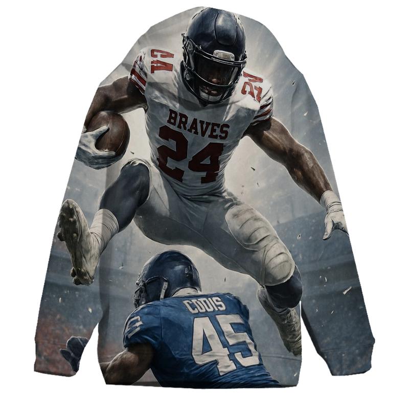Frozen Time Hurdle Over The Linebacker pullover hoodies