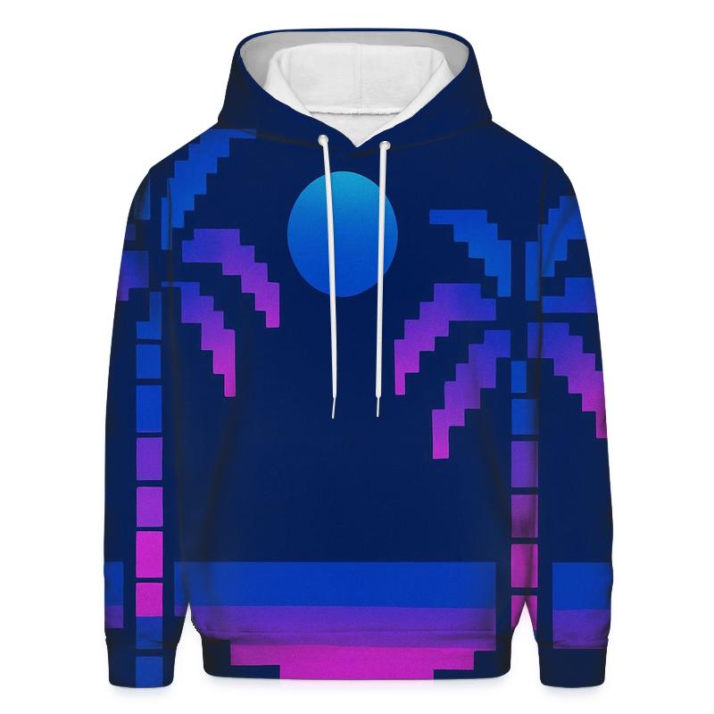 Miami Night Palm Silhouette Blocks hoodies fashion