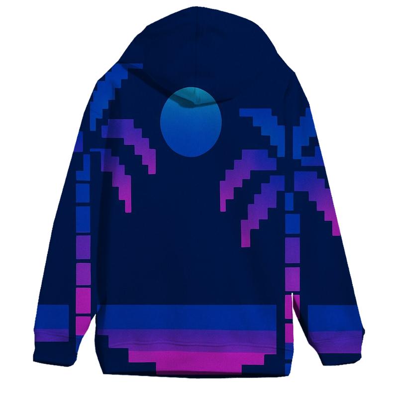 Miami Night Palm Silhouette Blocks hoodies fashion