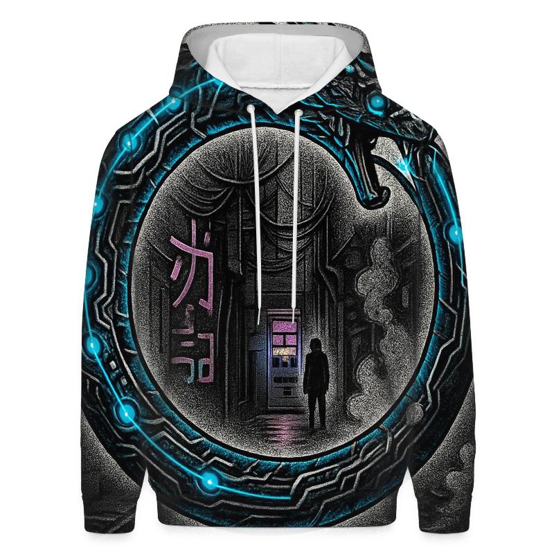 Ouroboros Neon Alley Circuit Coil premium hoodies