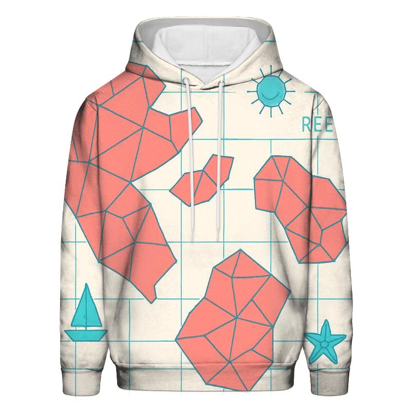 Coral Reef Geometry Atlas lightweight hoodies