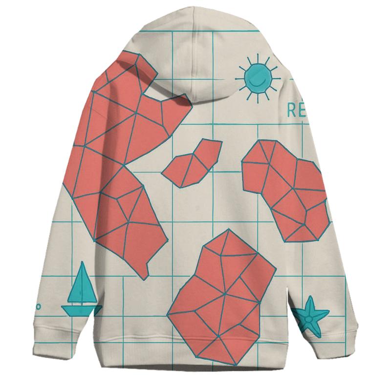 Coral Reef Geometry Atlas lightweight hoodies