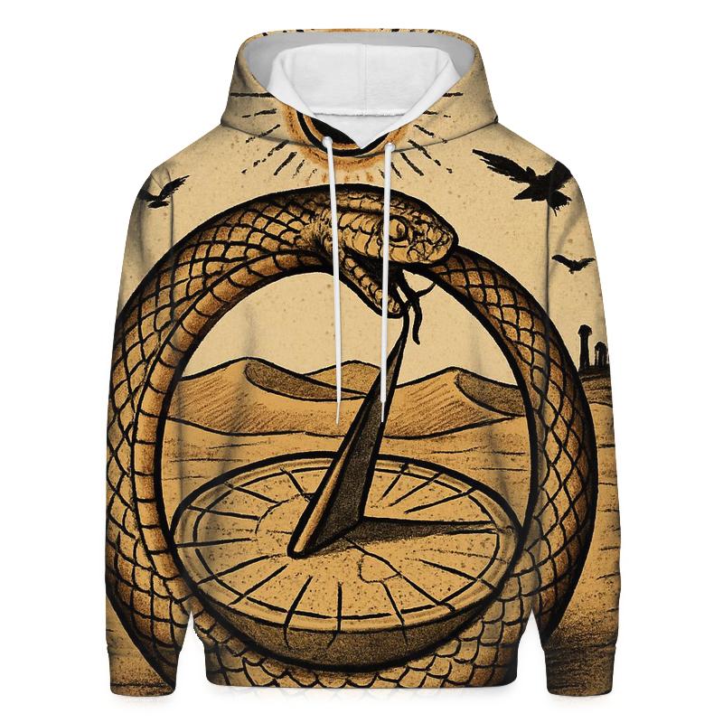 Ouroboros Desert Eclipse Sundial embroidered hoodies