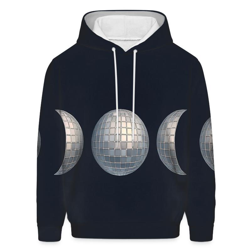 Disco Ball Moon Phases pullover hoodies