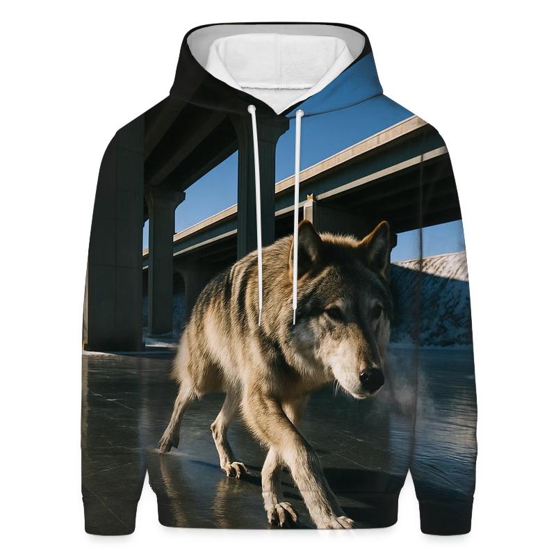Winter Crossing Under A High Bridge graphic hoodies