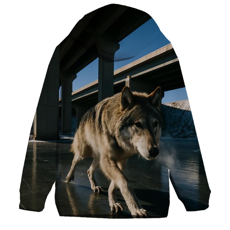 Winter Crossing Under A High Bridge graphic hoodies