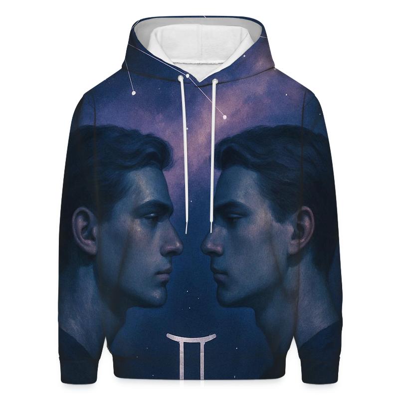 Gemini Mirror Twins Star Portrait lightweight hoodies