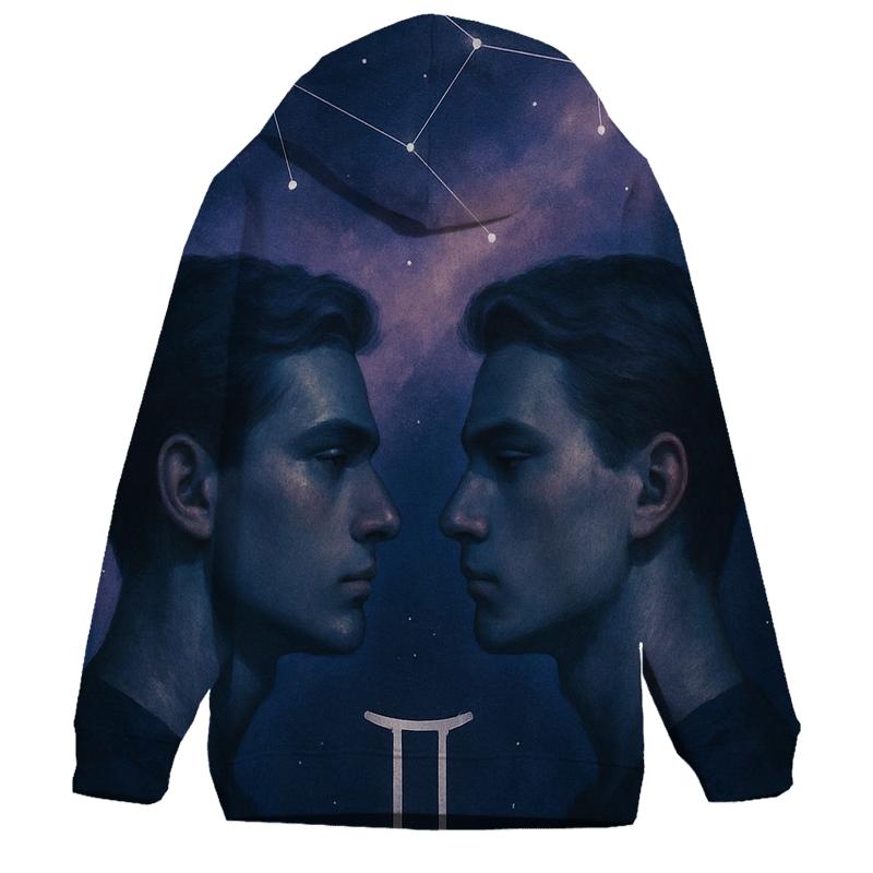 Gemini Mirror Twins Star Portrait lightweight hoodies