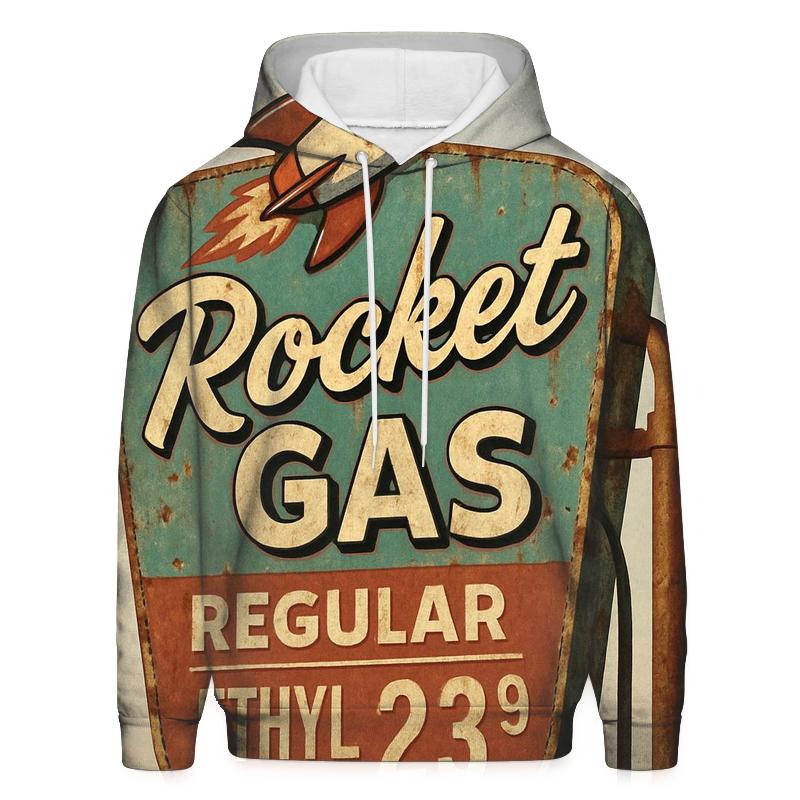 Sunbleached Desert Rocket Gas Station Sign hoodie designs
