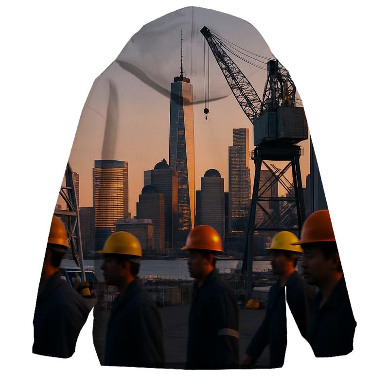 Brooklyn Navy Yard Shift Change Facing Lower Manhattan heavyweight hoodies