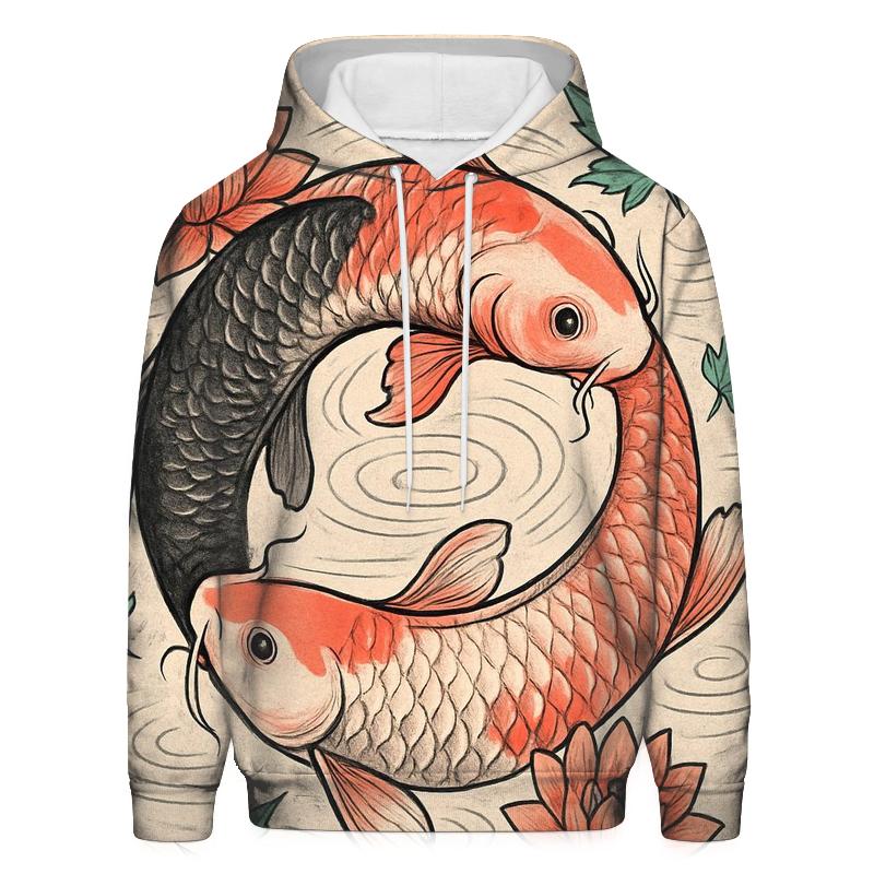Ouroboros Koi Spiral In Still Water pullover hoodies