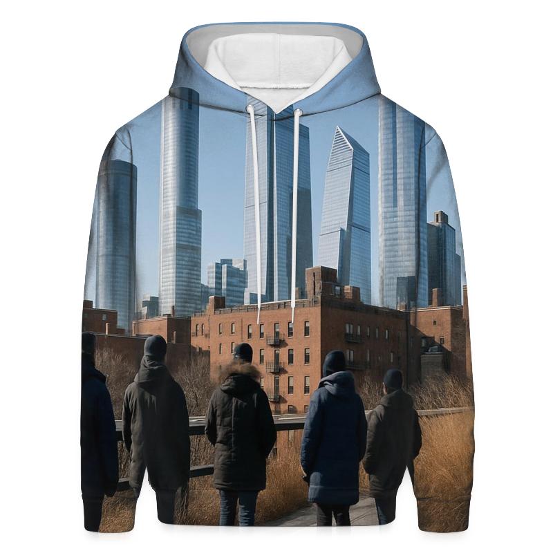 High Line Winter Noon Through New Hudson Yards Towers custom hoodies