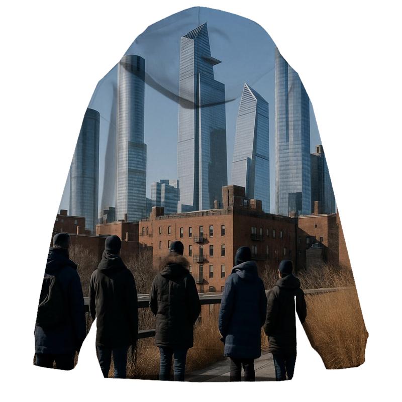 High Line Winter Noon Through New Hudson Yards Towers custom hoodies