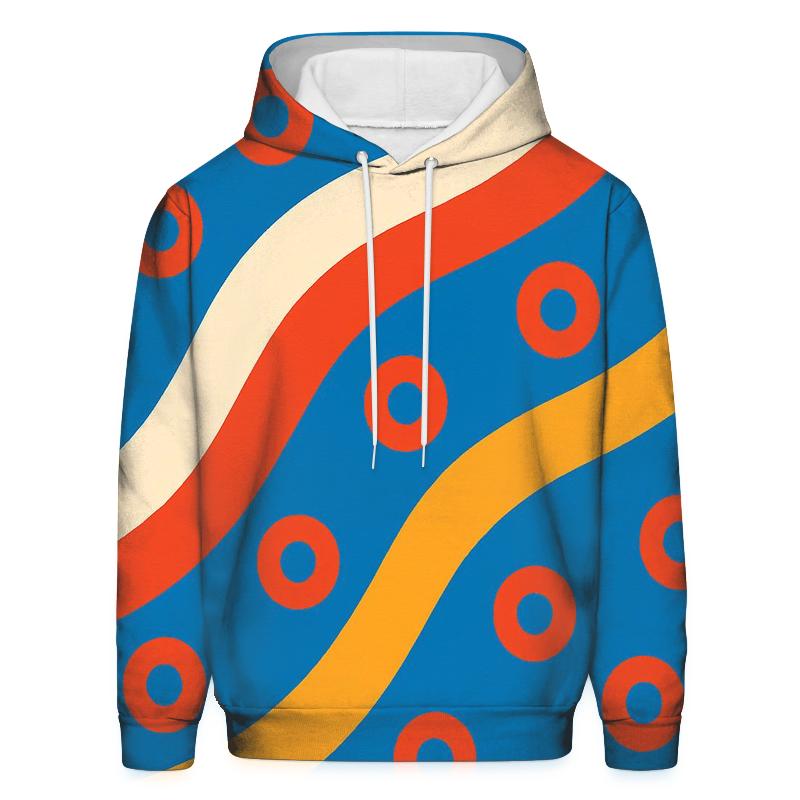 Roller Rink Stripe Waves graphic hoodies