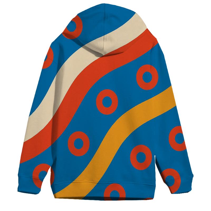 Roller Rink Stripe Waves graphic hoodies