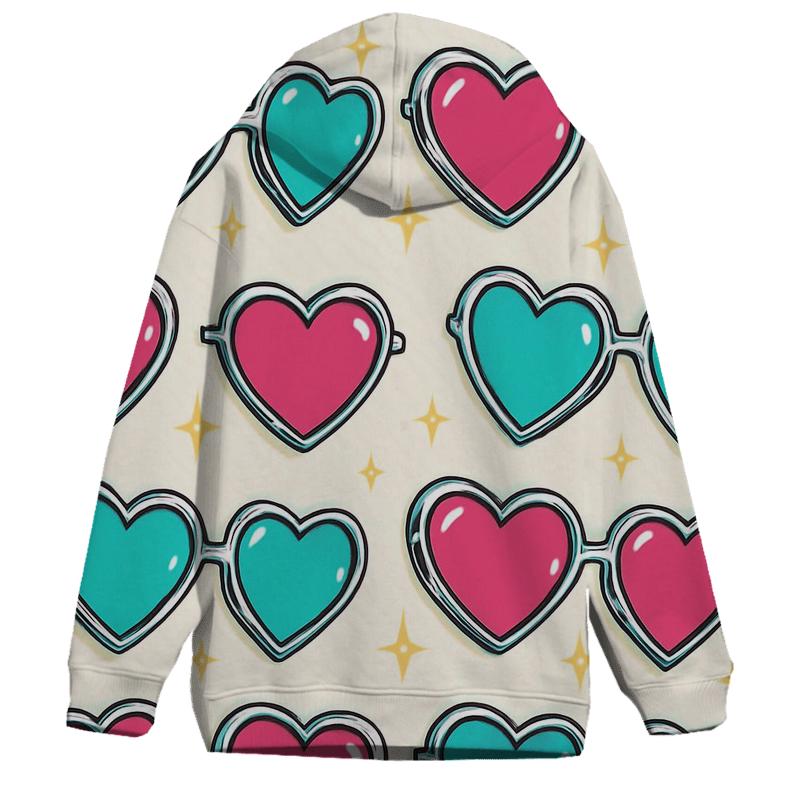 Chrome Heart Glasses Pattern zip-up hoodies