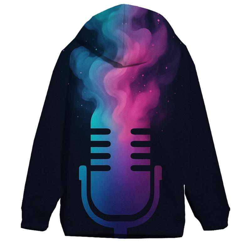 Microphone Nebula Bloom printed hoodies