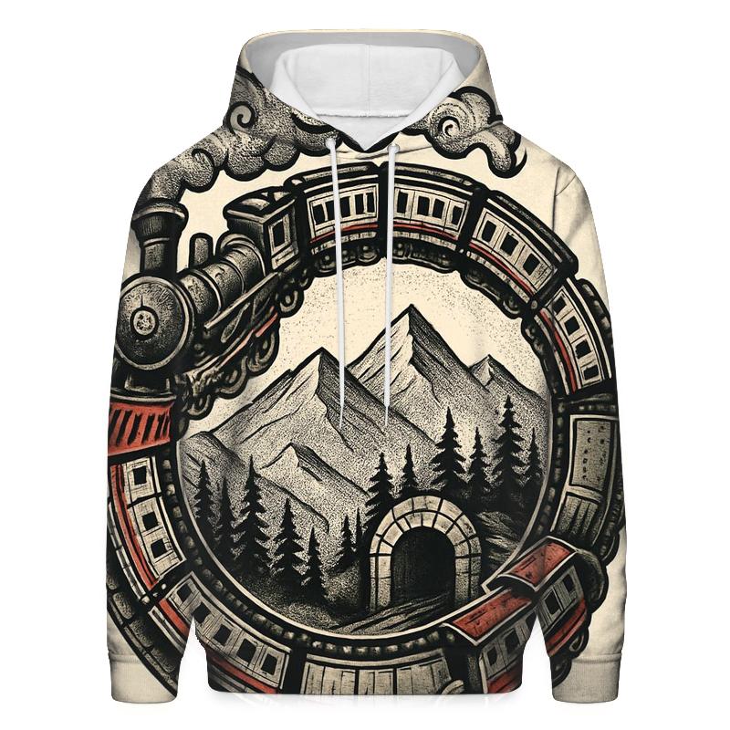Ouroboros Mountain Train Loop pullover hoodies