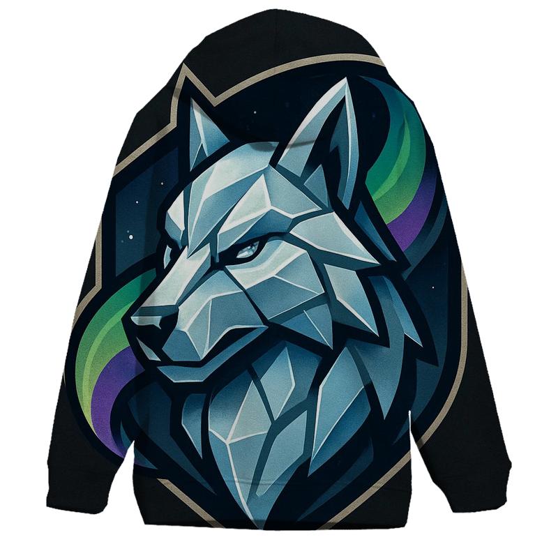 Aurora Ice Wolf Emblem pullover hoodies