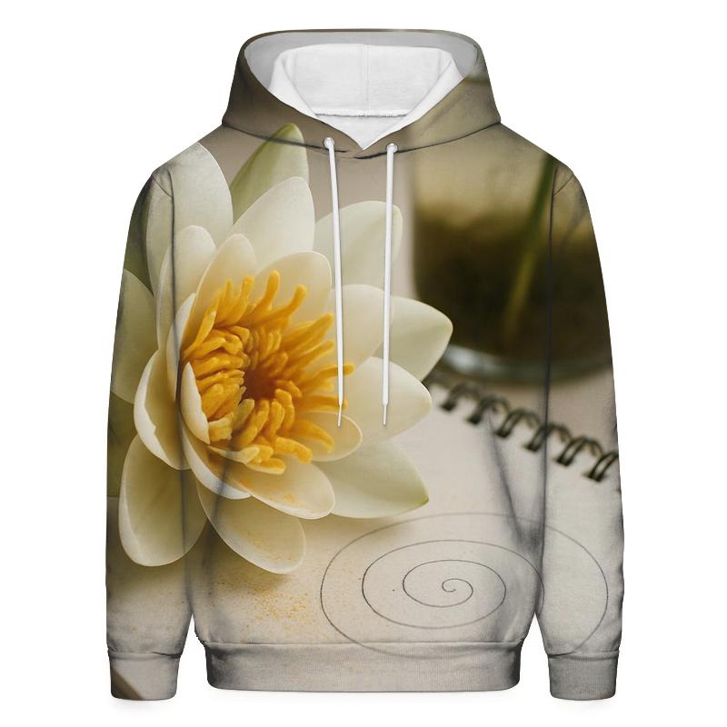Water Lily Pollen Spiral On A Botanist Notebook hoodies fashion