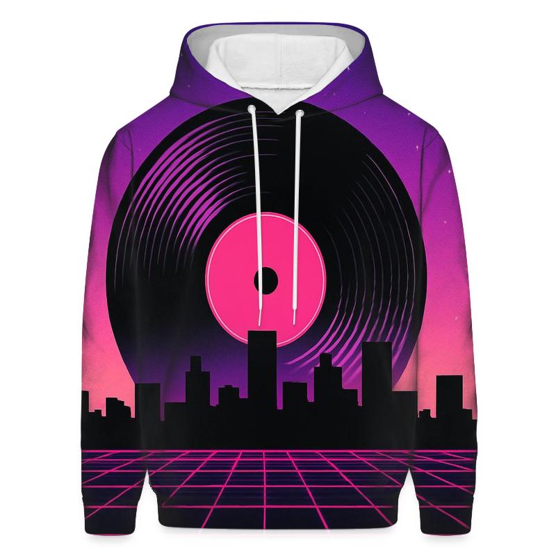 Retro Future Vinyl Skyline zip-up hoodies