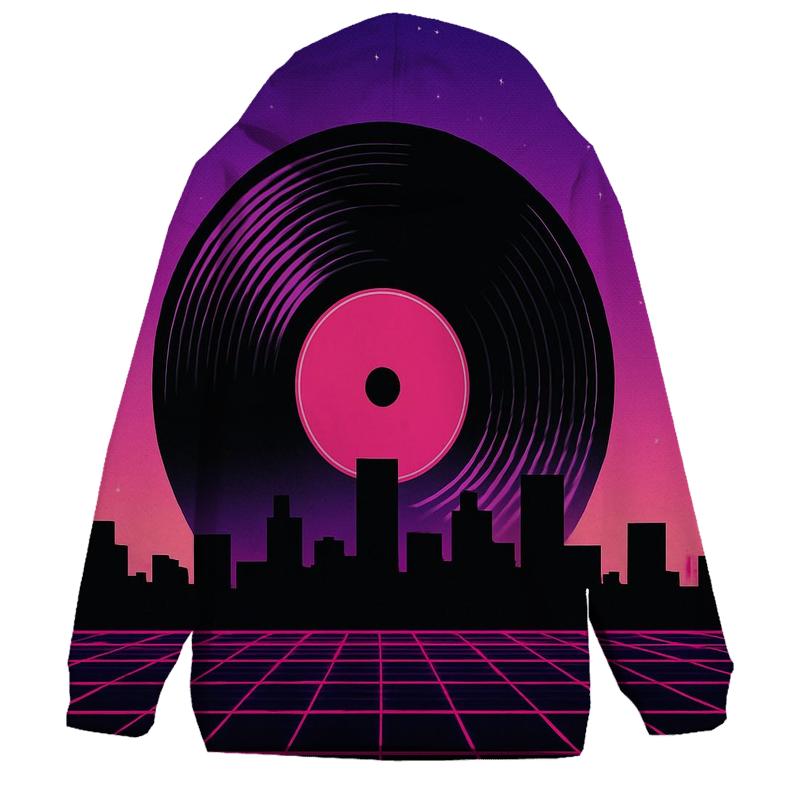 Retro Future Vinyl Skyline zip-up hoodies