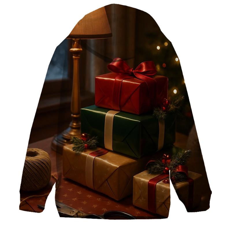 Gift Wrap Table With Ribbon Curls hoodie styles