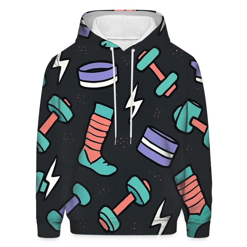 Retro Fitness Aerobics Shapes designer hoodies