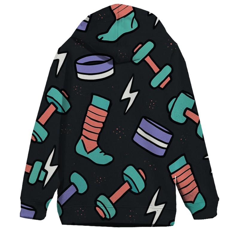 Retro Fitness Aerobics Shapes designer hoodies