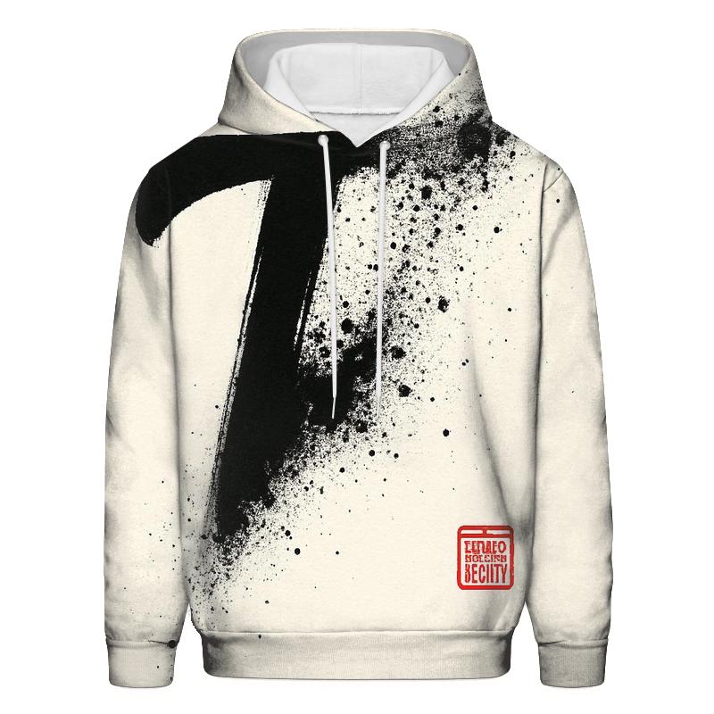 Minimal Ink Splash Letterforms custom hoodies