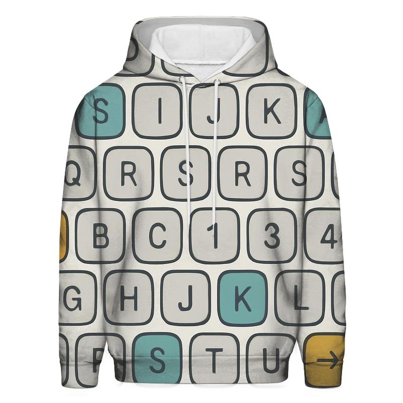 Funky Typewriter Key Grid hoodies fashion
