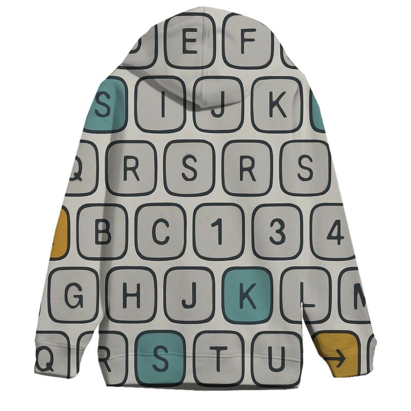 Funky Typewriter Key Grid hoodies fashion