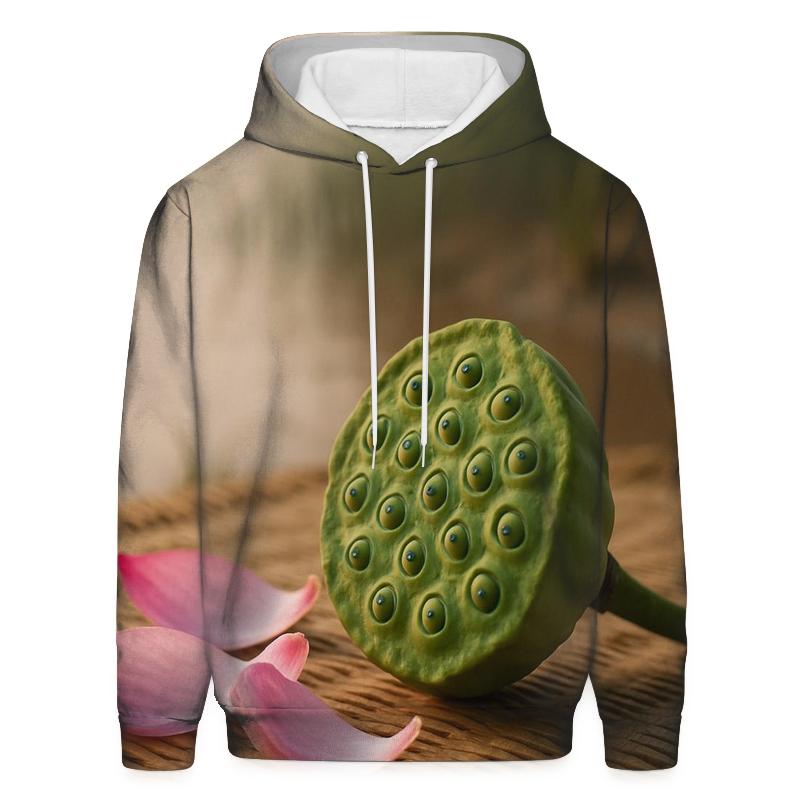 Lotus Seedpod Study On Reed Mat By Riverside printed hoodies