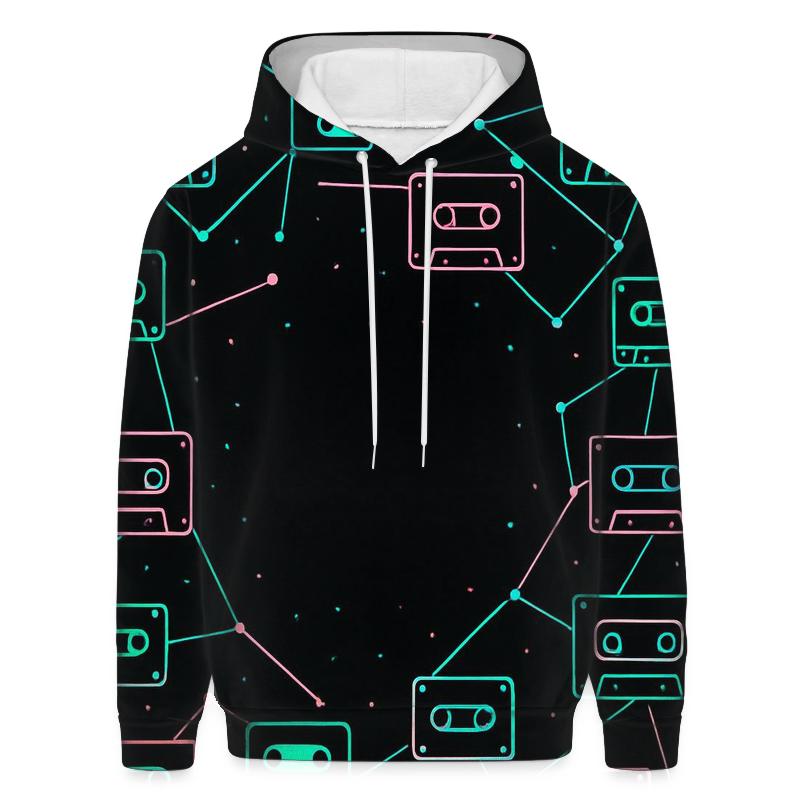 Neon Constellation Cassette Map premium hoodies