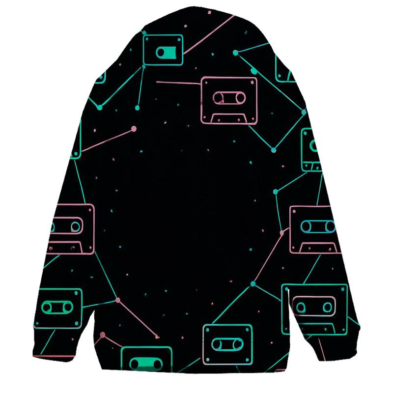 Neon Constellation Cassette Map premium hoodies