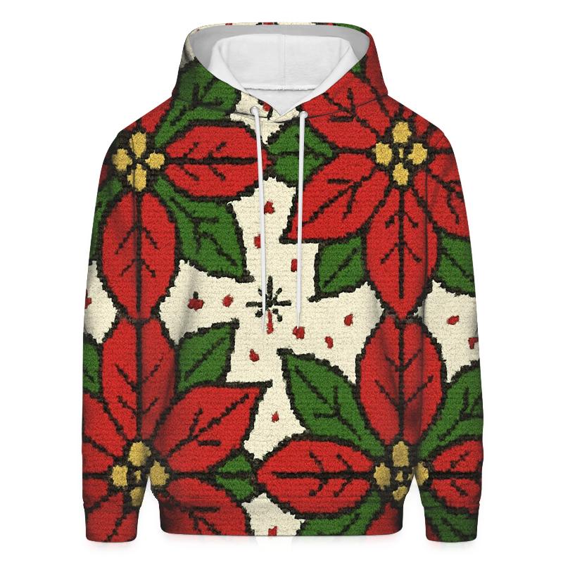 Poinsettia Supernova Burst Tile Design designer hoodies