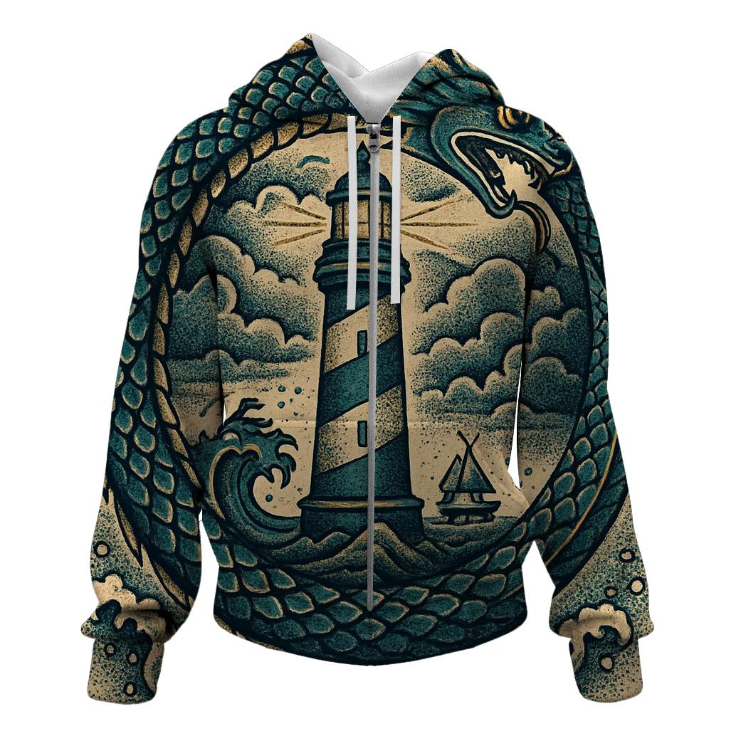 Ouroboros Lighthouse Of Returning Tides graphic hoodies