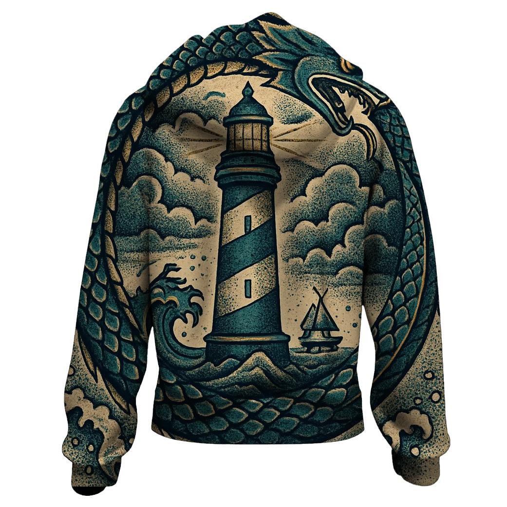 Ouroboros Lighthouse Of Returning Tides graphic hoodies
