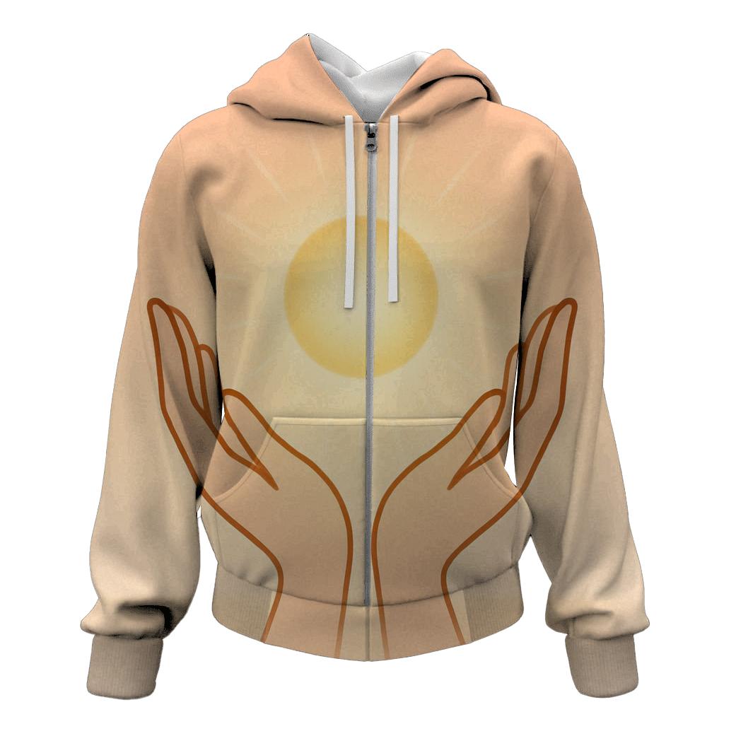 Open Hands Holding Dawn pullover hoodies