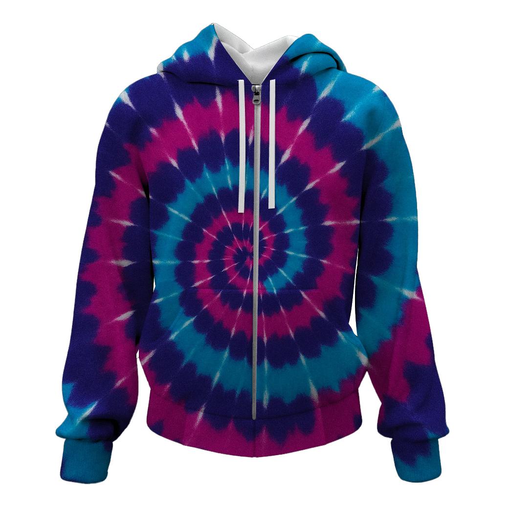 Nebula Spiral Overdye Whirlpool pullover hoodies
