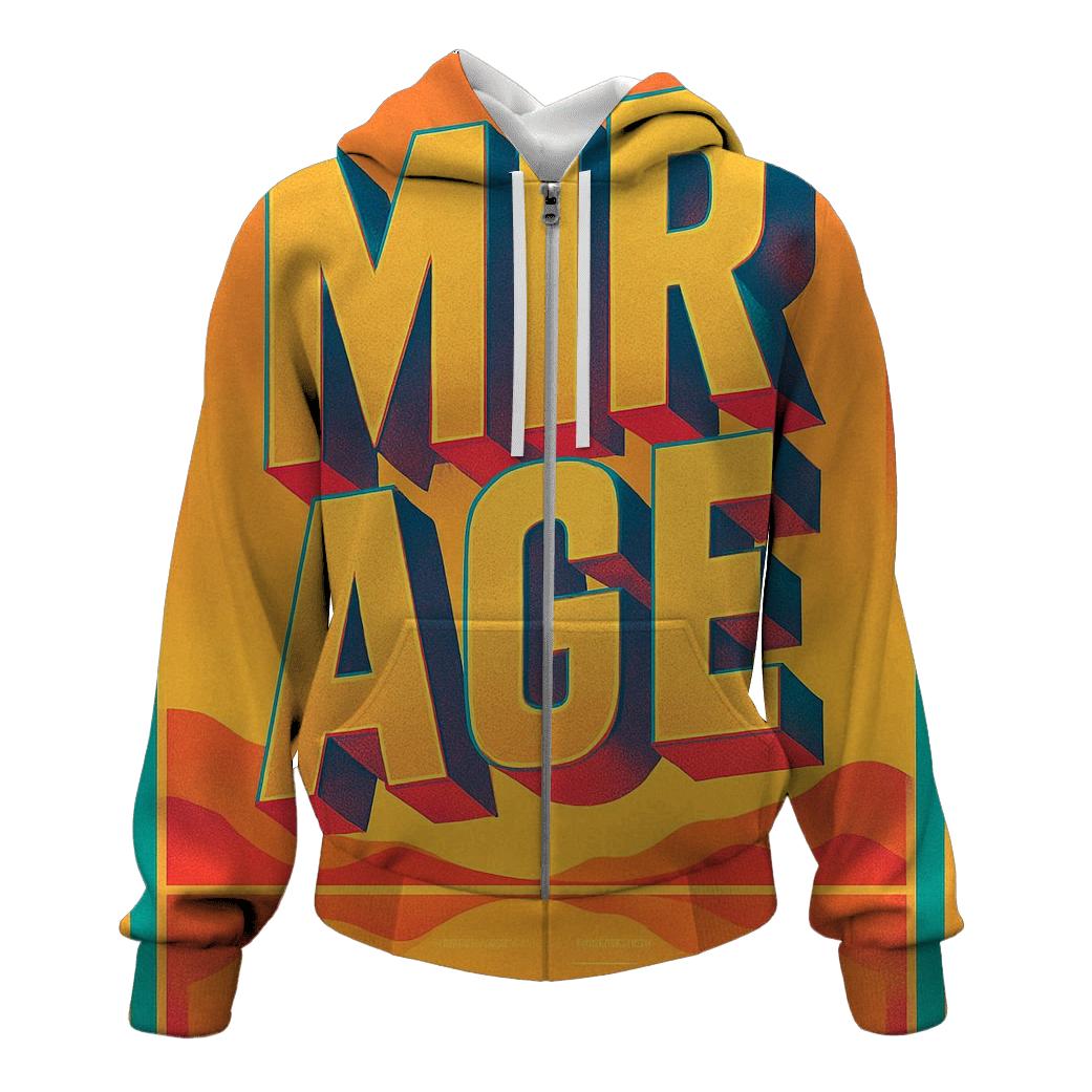 Prismatic Desert Mirage Typography hoodie designs