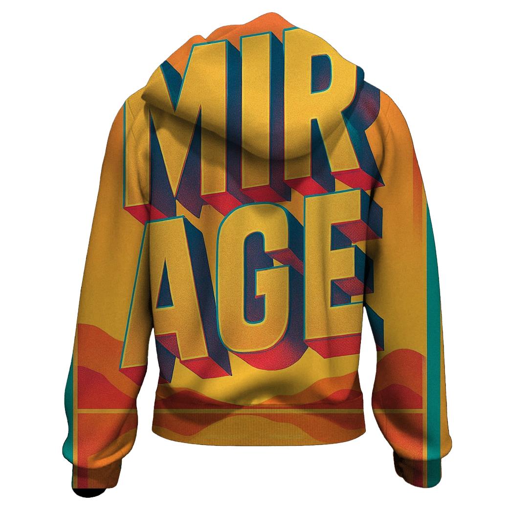 Prismatic Desert Mirage Typography hoodie designs
